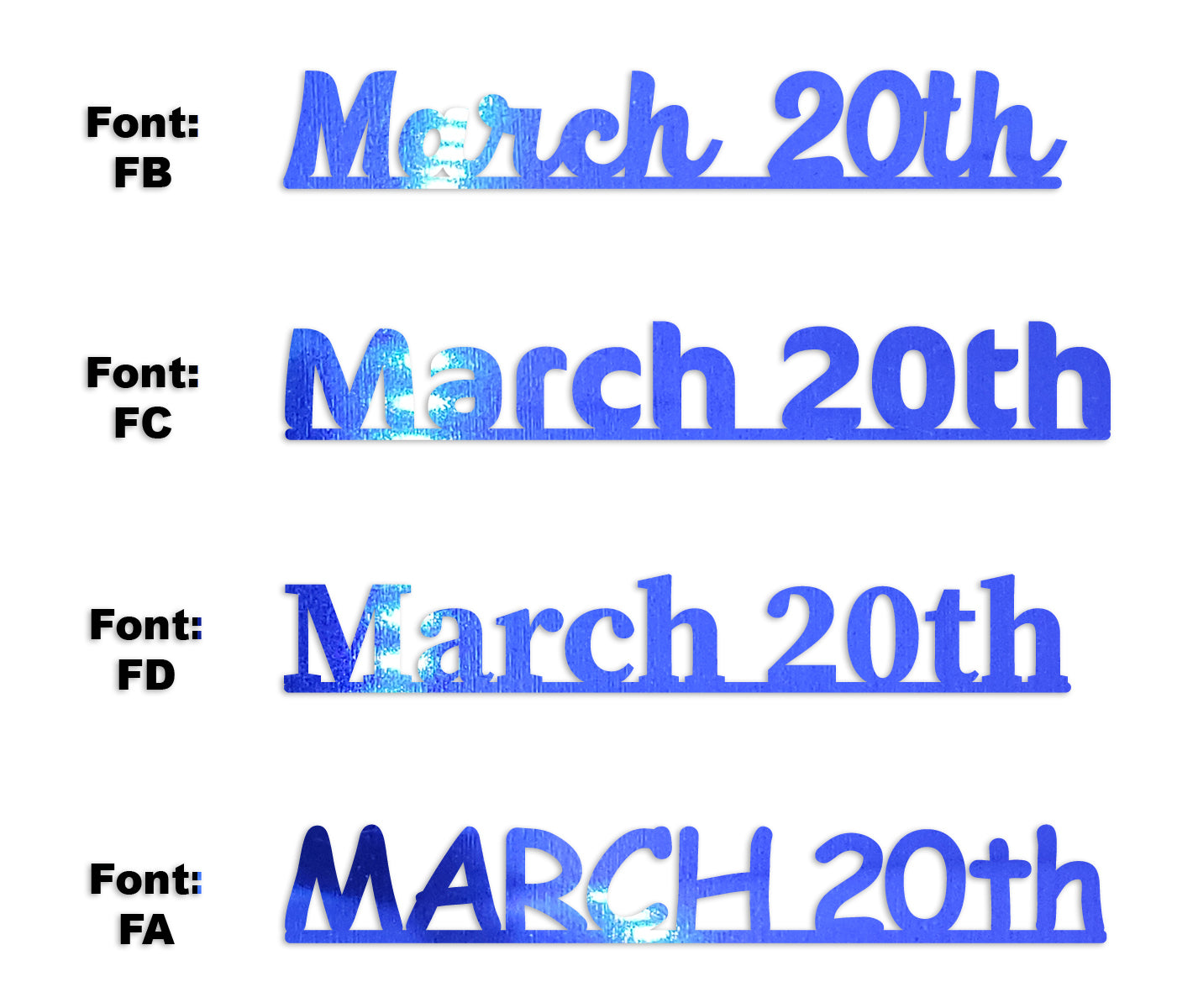 Custom-Fetti Date - MARCH 20th Blue Royal