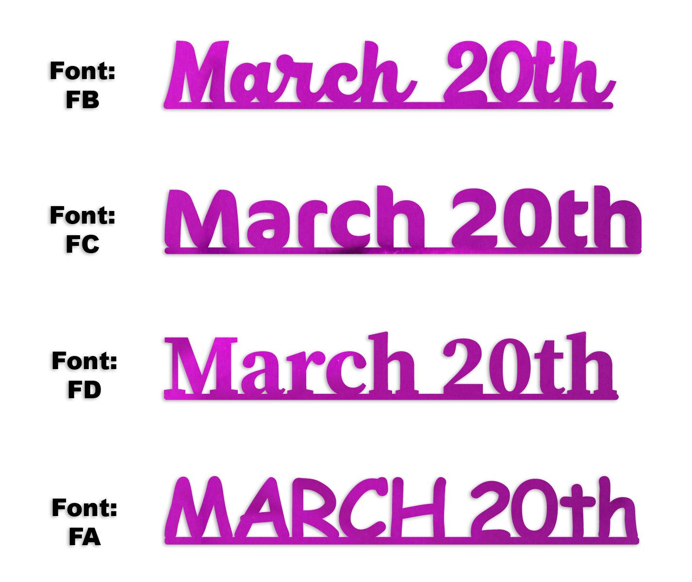 Custom-Fetti Date - MARCH 20th Fuchsia