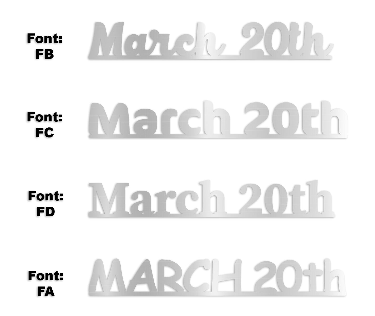 Custom-Fetti Date - MARCH 20th Silver