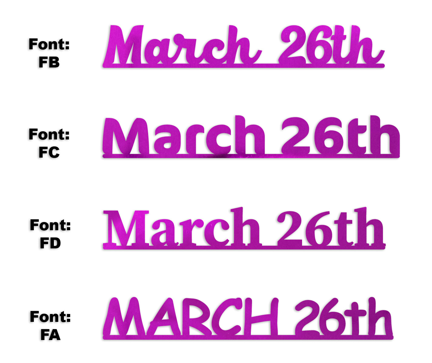 Custom-Fetti Date - MARCH 26th Fuchsia