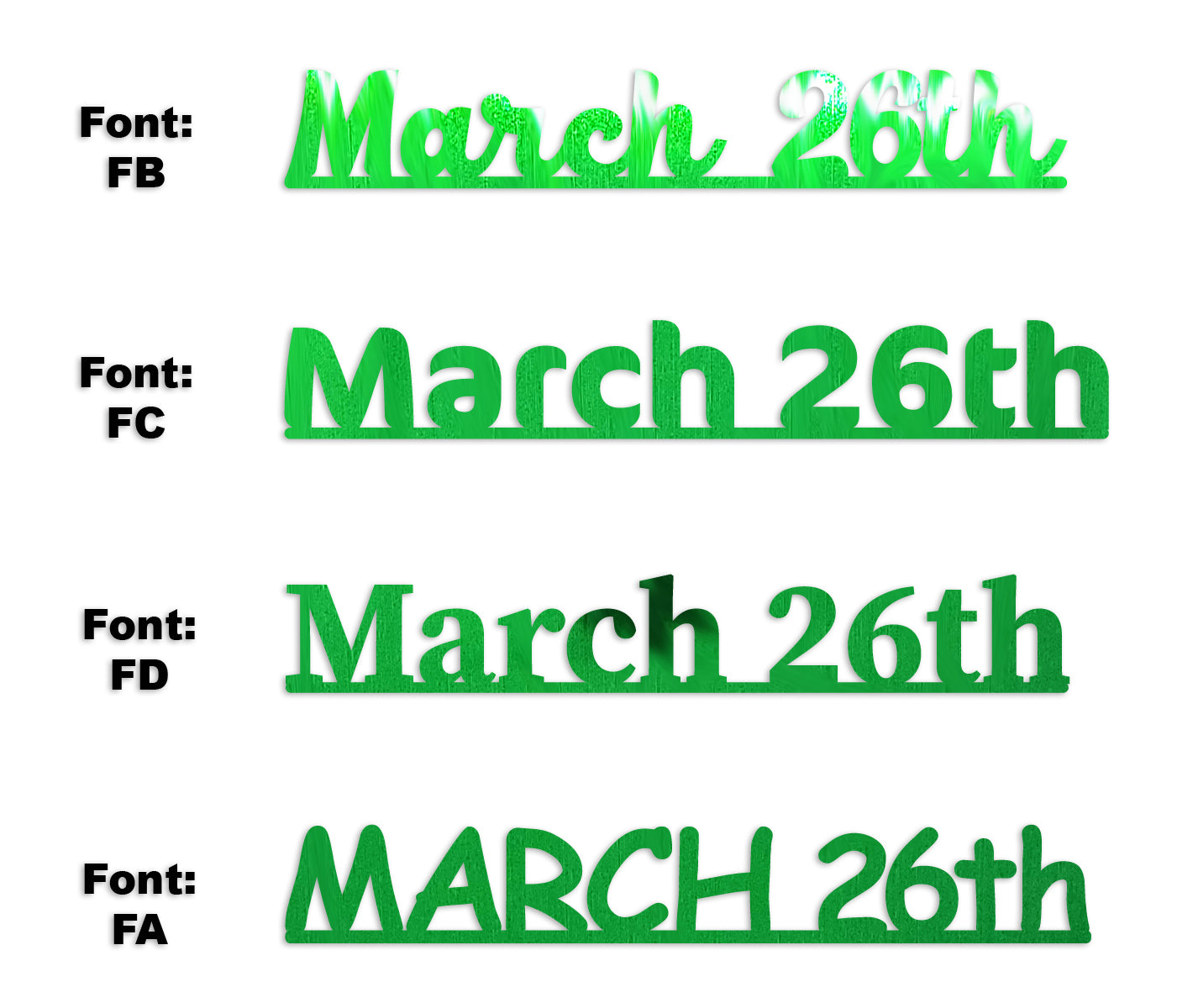 Custom-Fetti Date - MARCH 26th Green