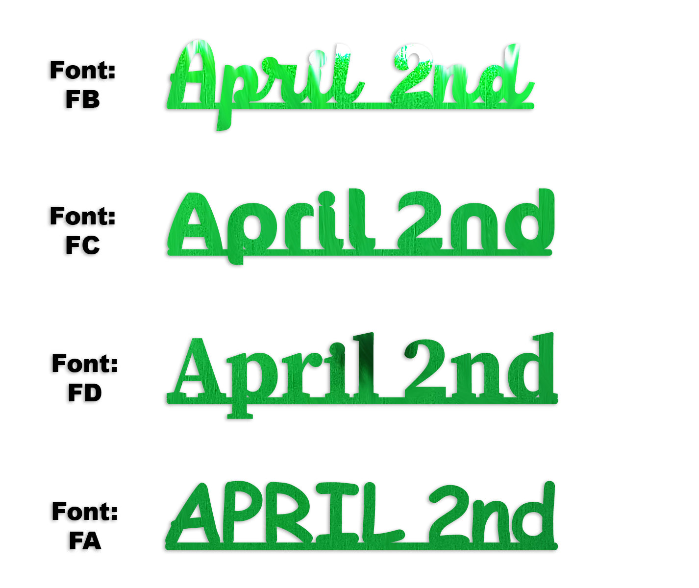 Custom-Fetti Date - APRIL 2nd Green