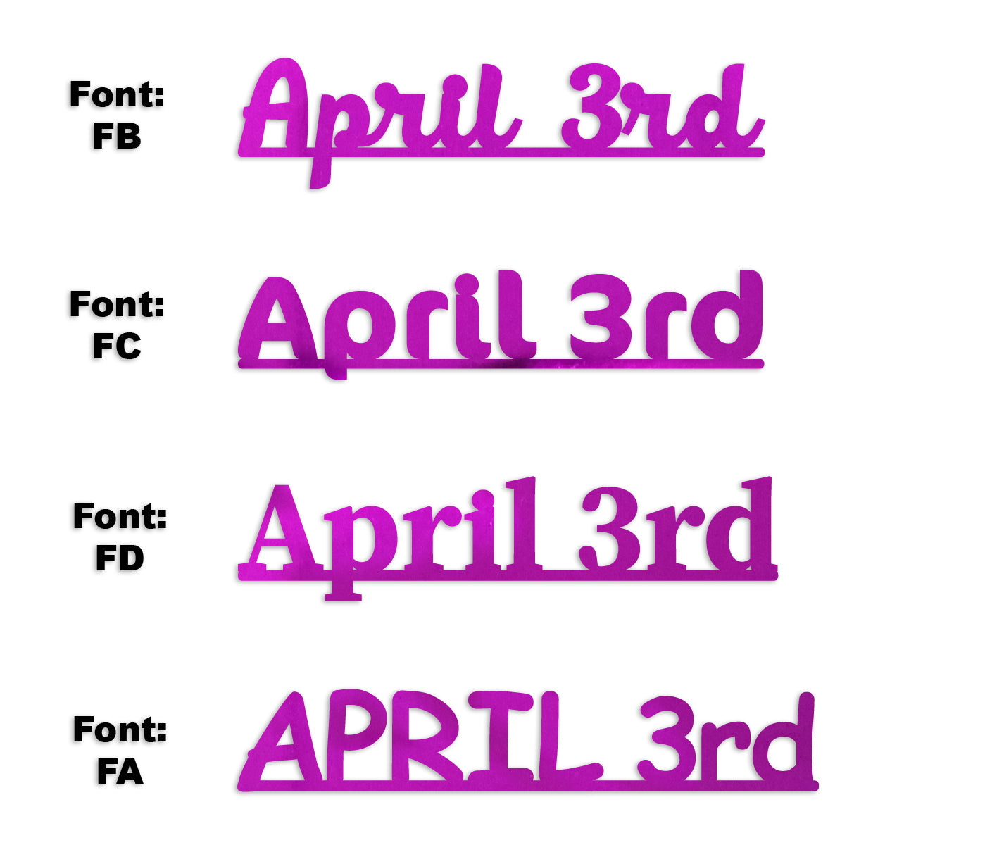 Custom-Fetti Date - APRIL 3rd Fuchsia