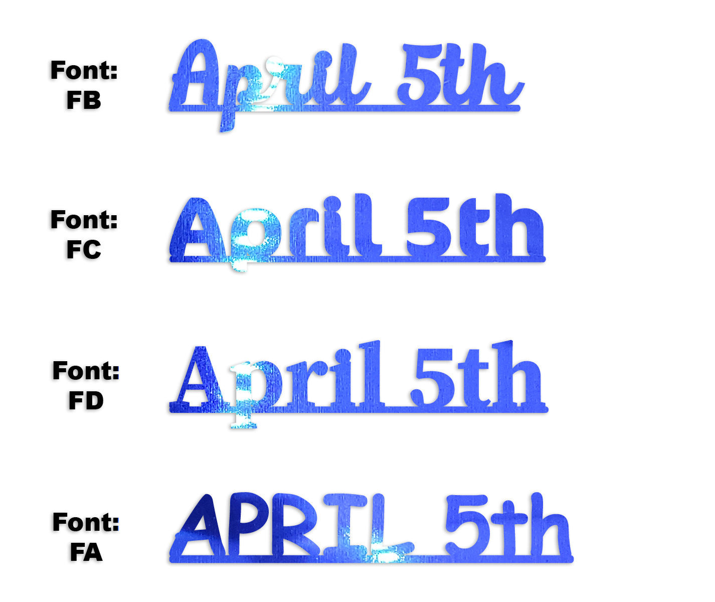 Custom-Fetti Date - APRIL 5th Blue Royal