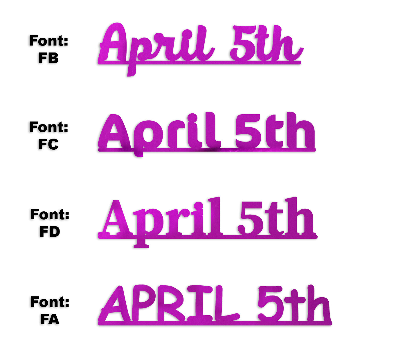 Custom-Fetti Date - APRIL 5th Fuchsia