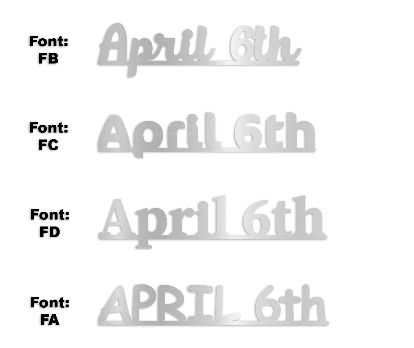 Custom-Fetti Date - APRIL 6th Silver