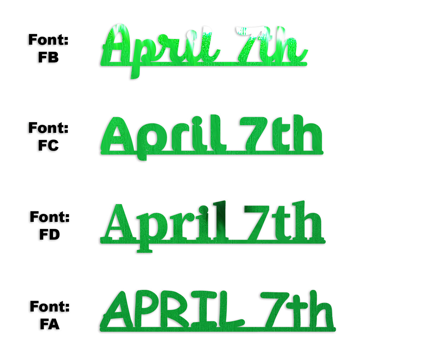 Custom-Fetti Date - APRIL 7th Green