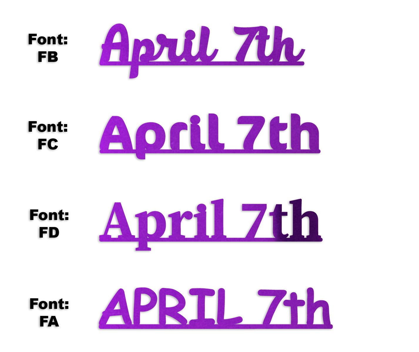 Custom-Fetti Date - APRIL 7th Purple