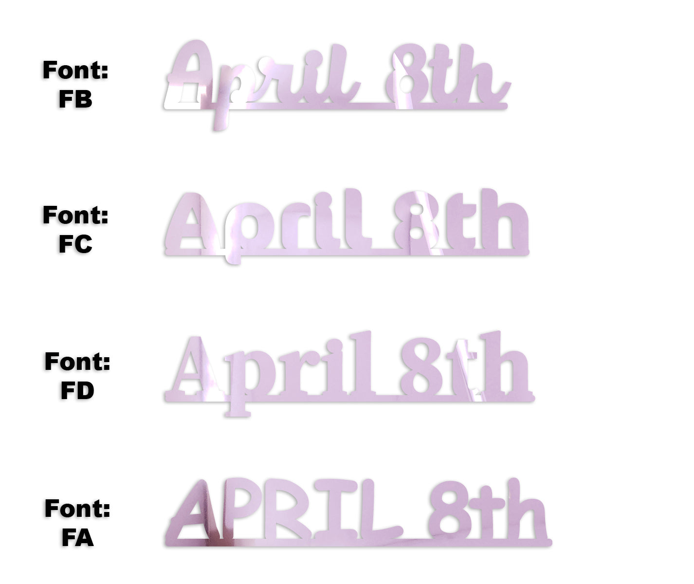 Custom-Fetti Date - APRIL 8th Pink