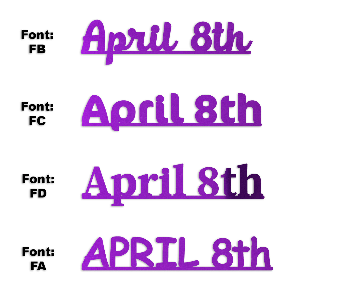 Custom-Fetti Date - APRIL 8th Purple