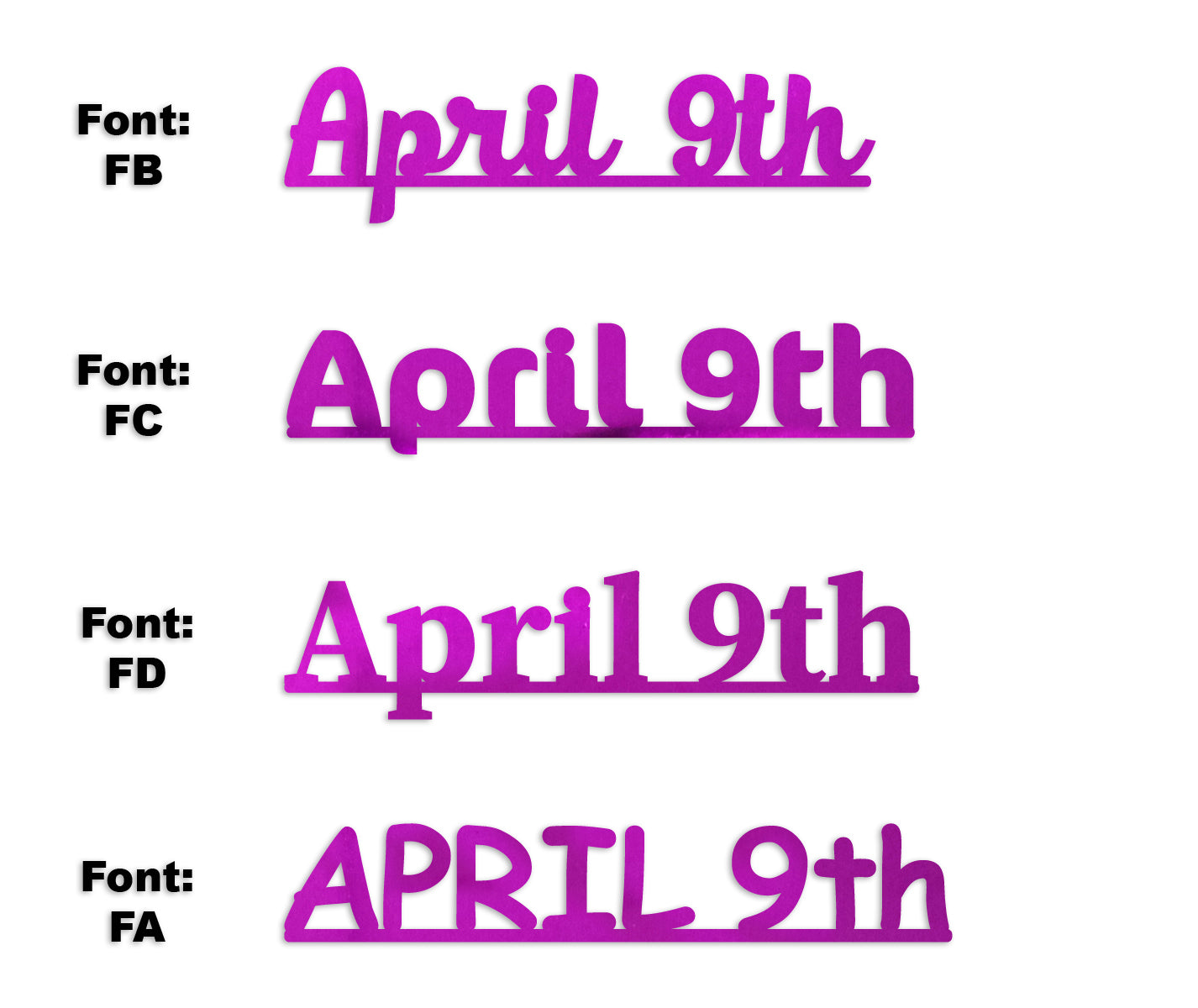 Custom-Fetti Date - APRIL 9th Fuchsia