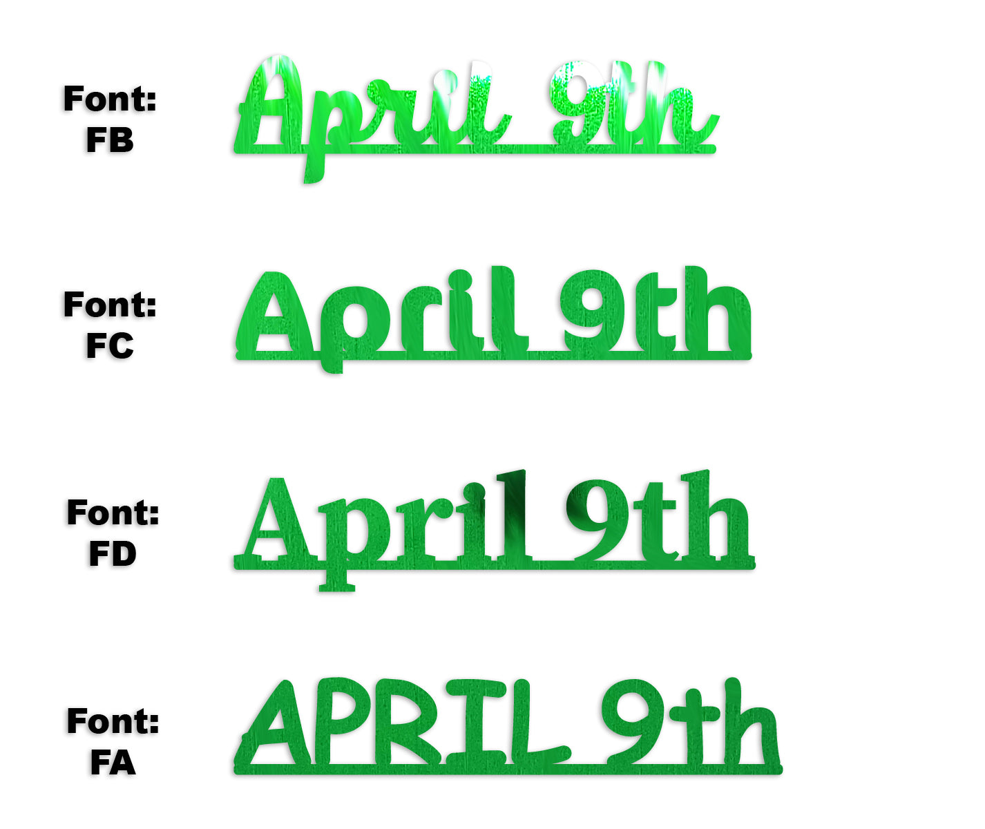 Custom-Fetti Date - APRIL 9th Green