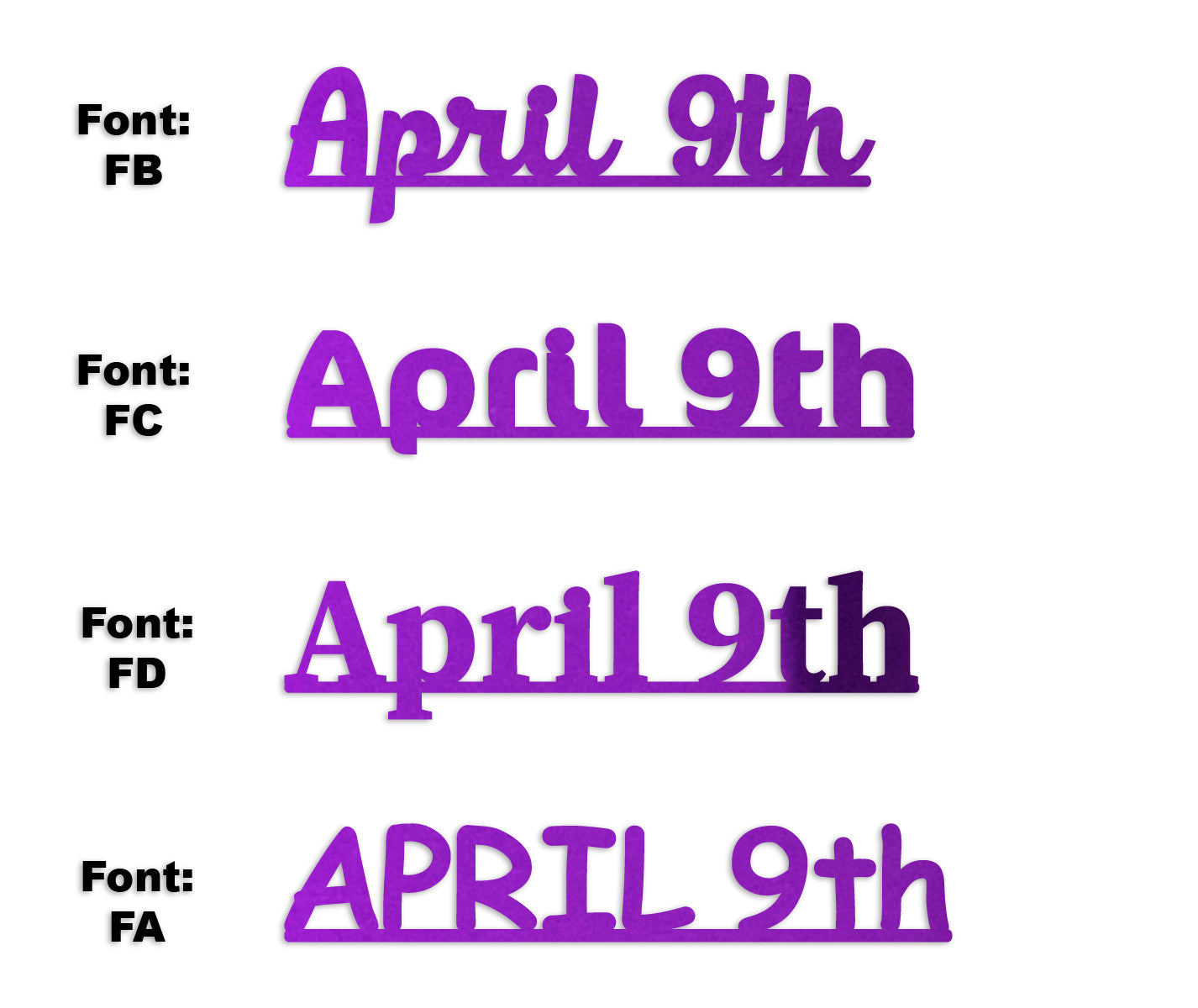 Custom-Fetti Date - APRIL 9th Purple