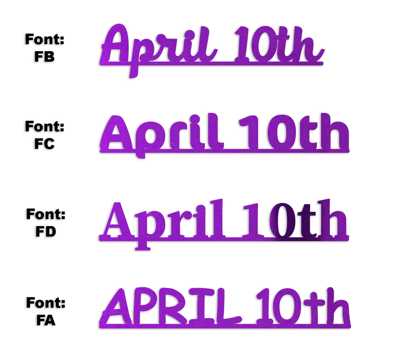 Custom-Fetti Date - APRIL 10th Purple