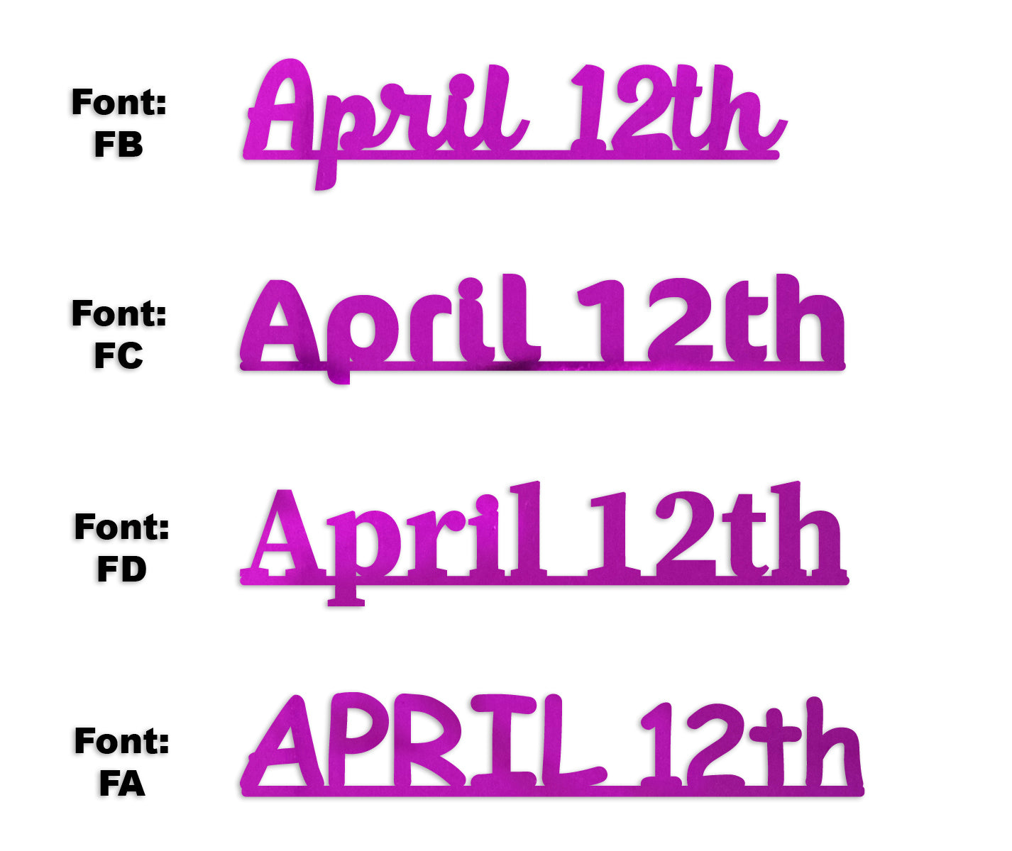 Custom-Fetti Date - APRIL 12th Fuchsia