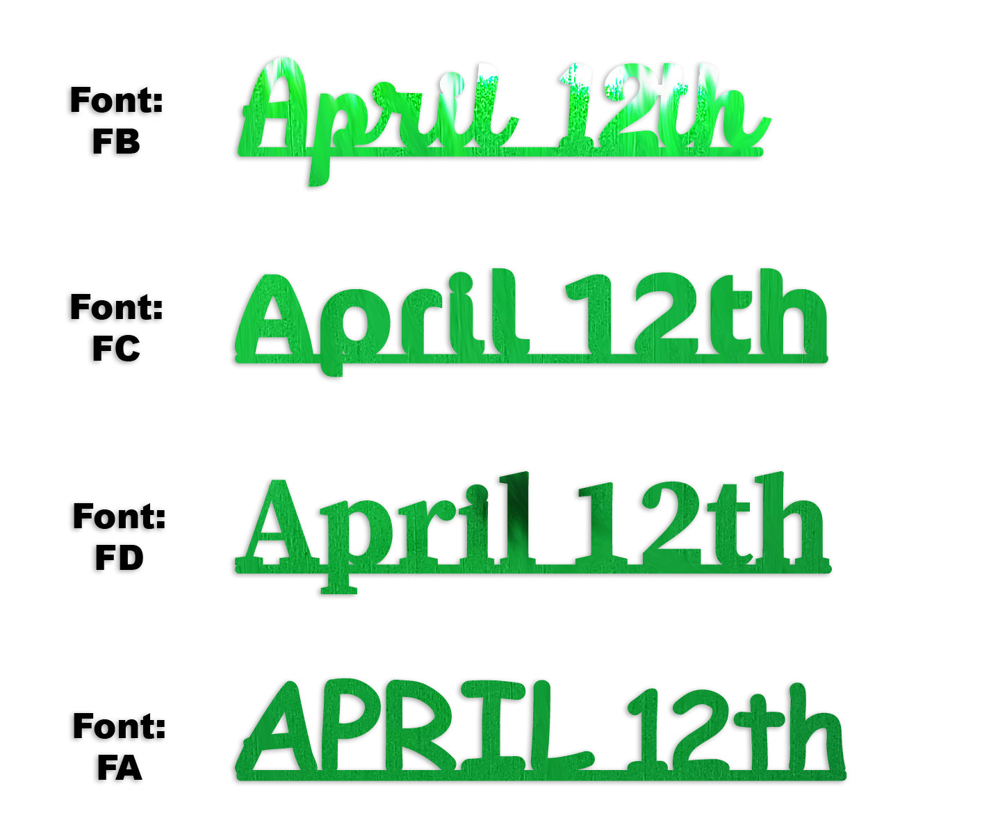 Custom-Fetti Date - APRIL 12th Green