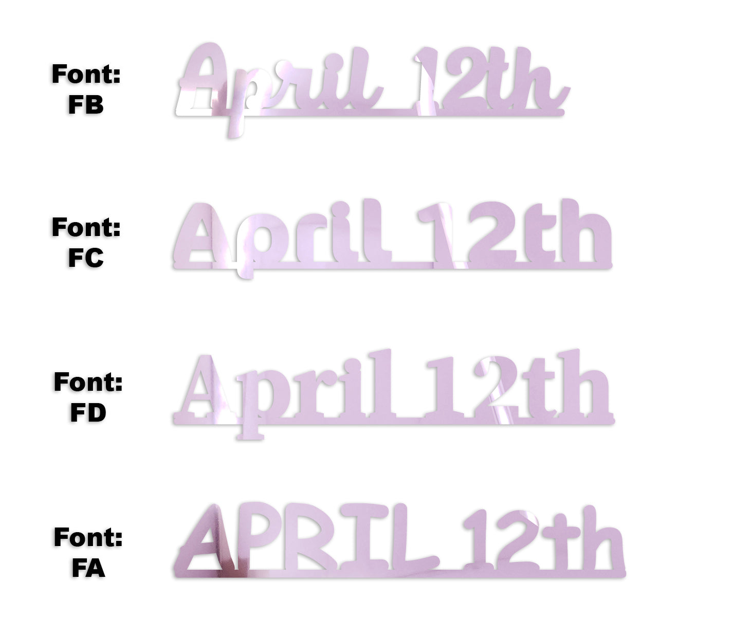 Custom-Fetti Date - APRIL 12th Pink