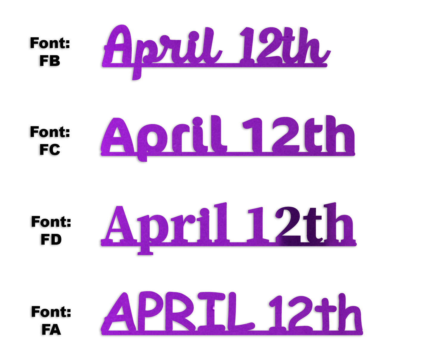 Custom-Fetti Date - APRIL 12th Purple