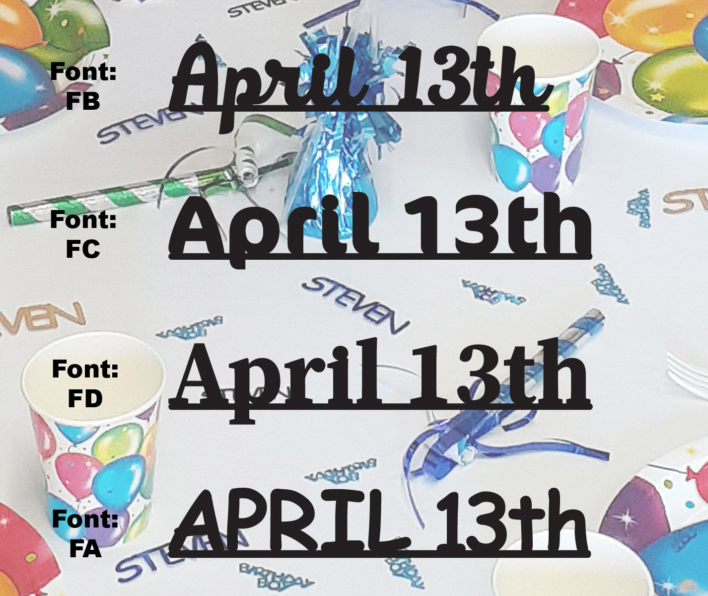 Custom-Fetti Date - APRIL 13th Black