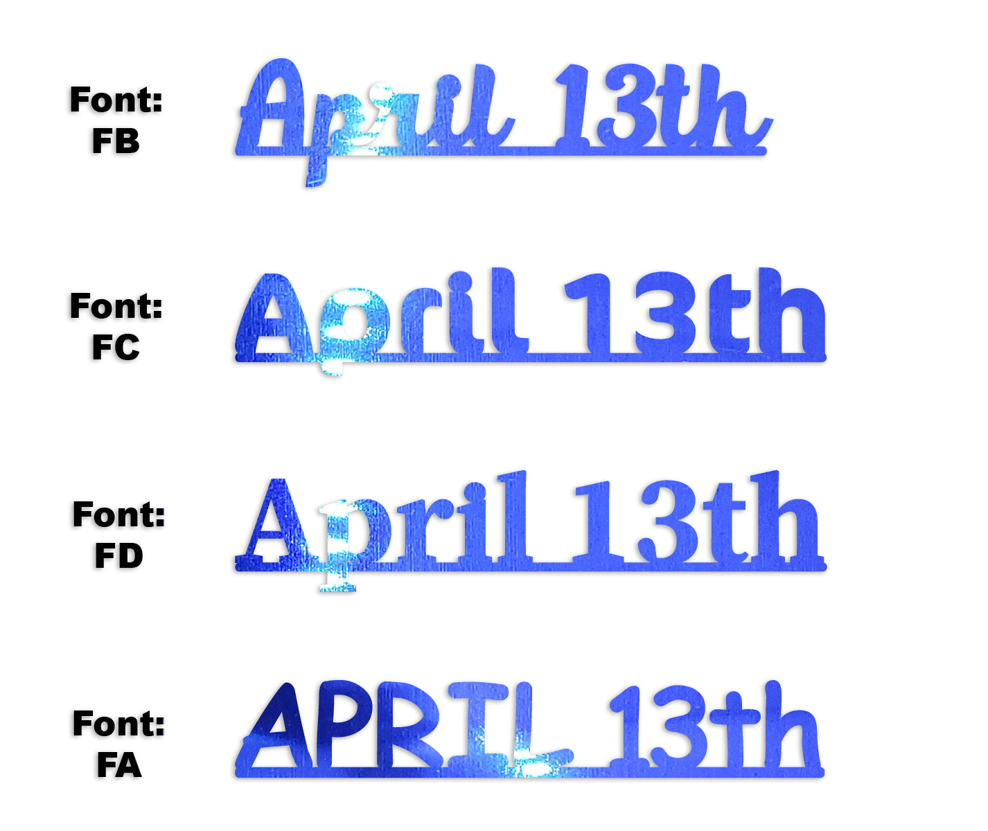 Custom-Fetti Date - APRIL 13th Blue Royal