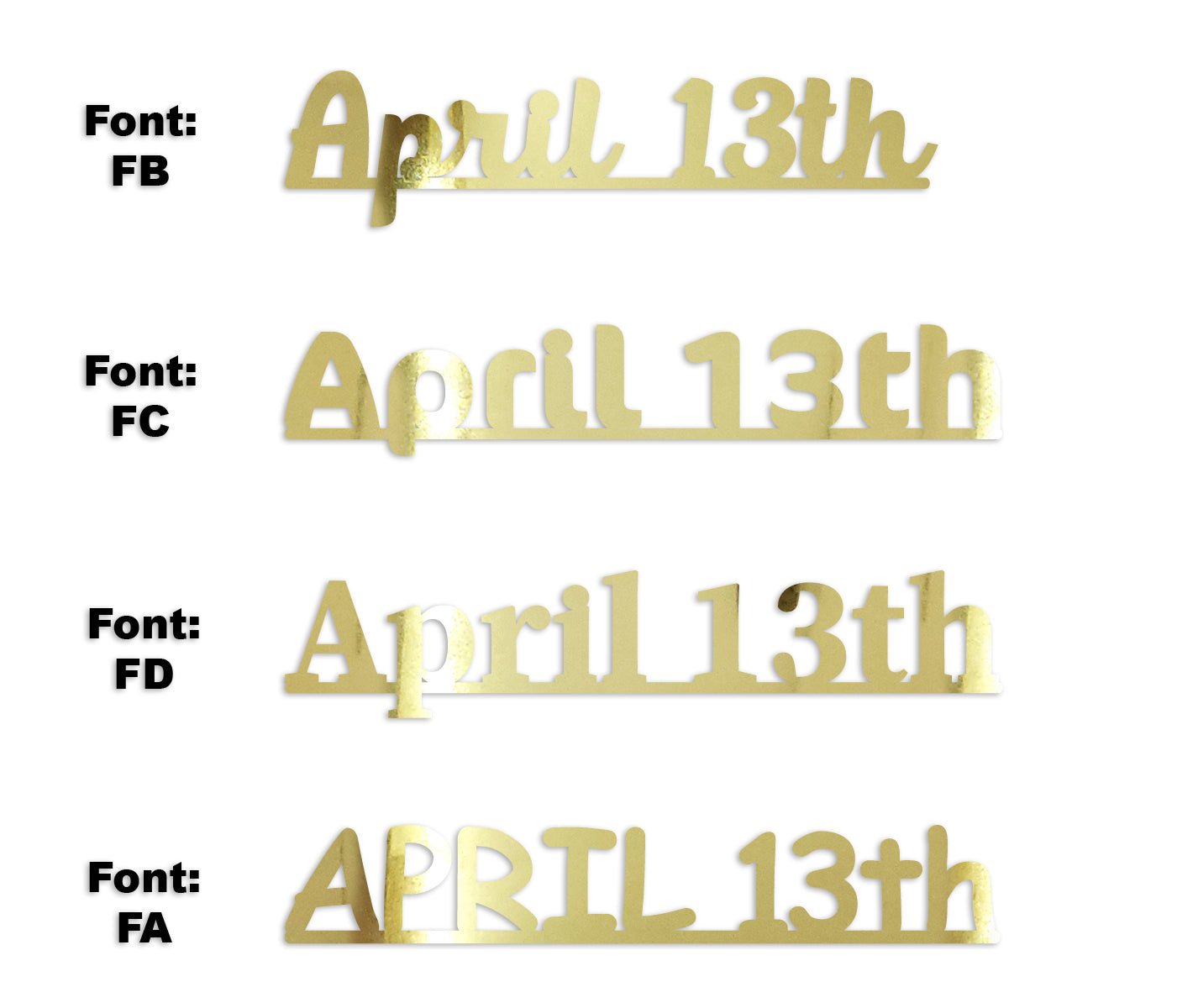 Custom-Fetti Date - APRIL 13th Gold