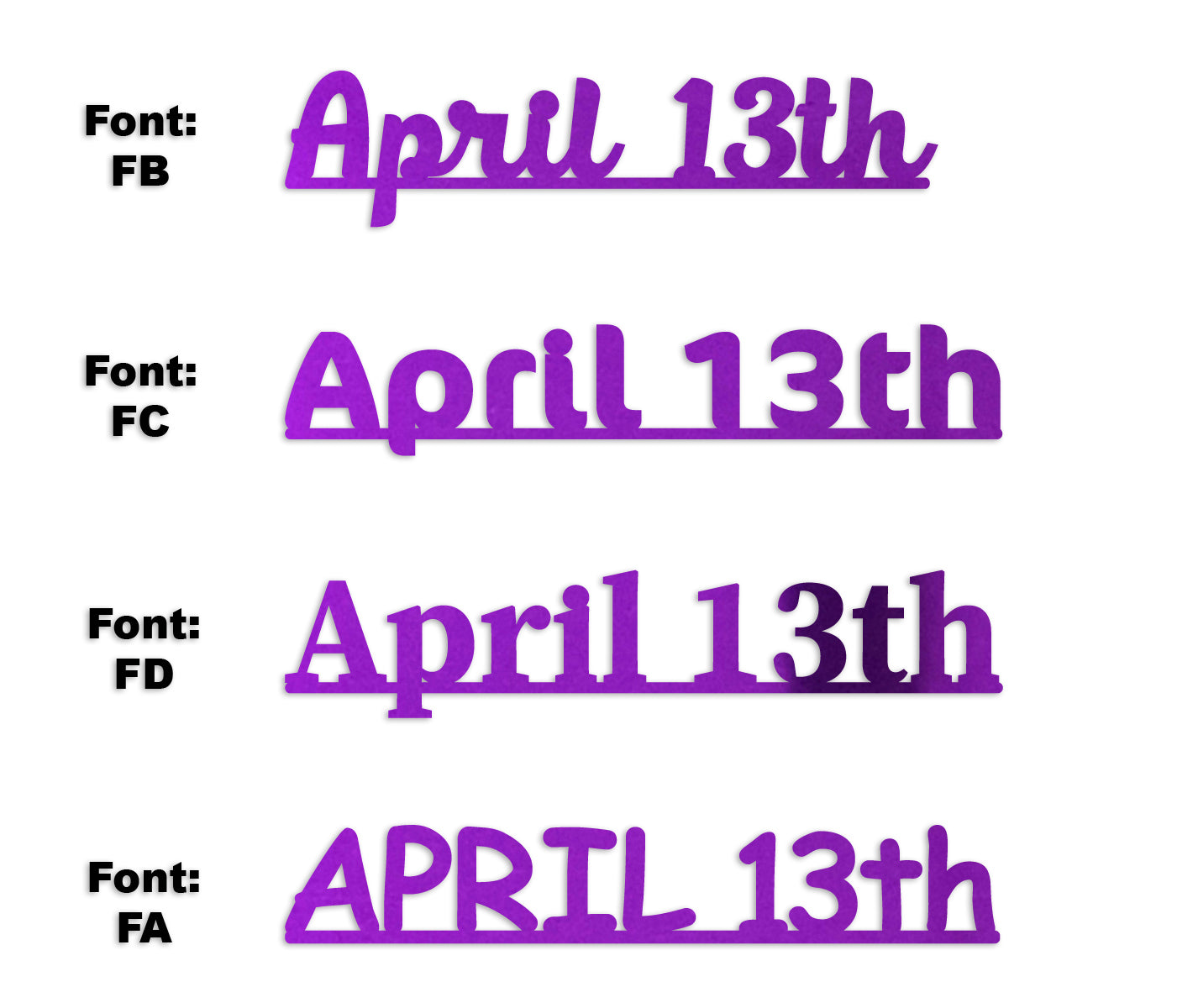 Custom-Fetti Date - APRIL 13th Purple