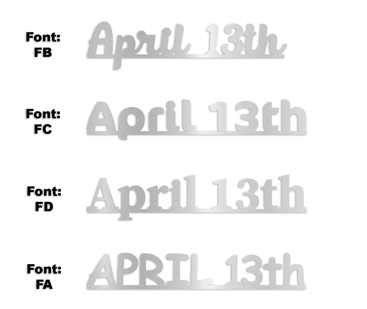 Custom-Fetti Date - APRIL 13th Silver