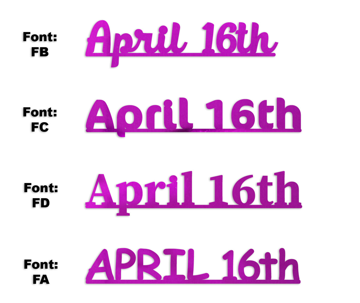 Custom-Fetti Date - APRIL 16th Fuchsia