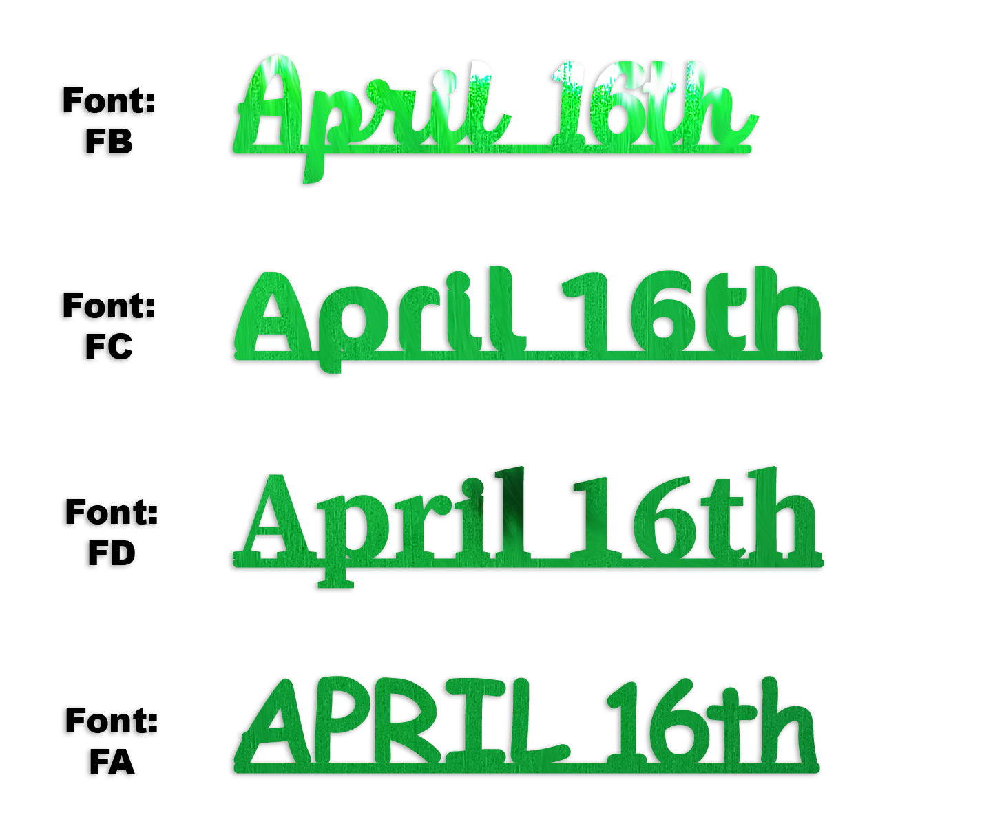 Custom-Fetti Date - APRIL 16th Green