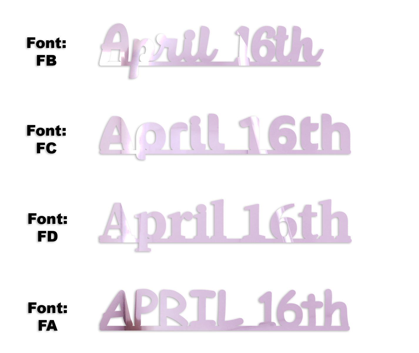 Custom-Fetti Date - APRIL 16th Pink