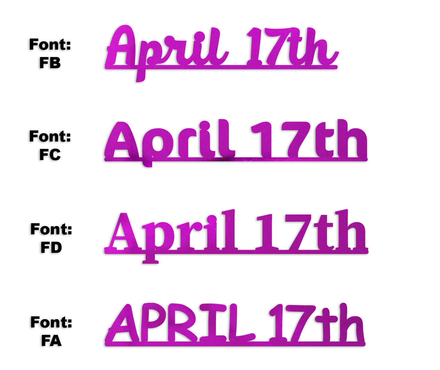 Custom-Fetti Date - APRIL 17th Fuchsia