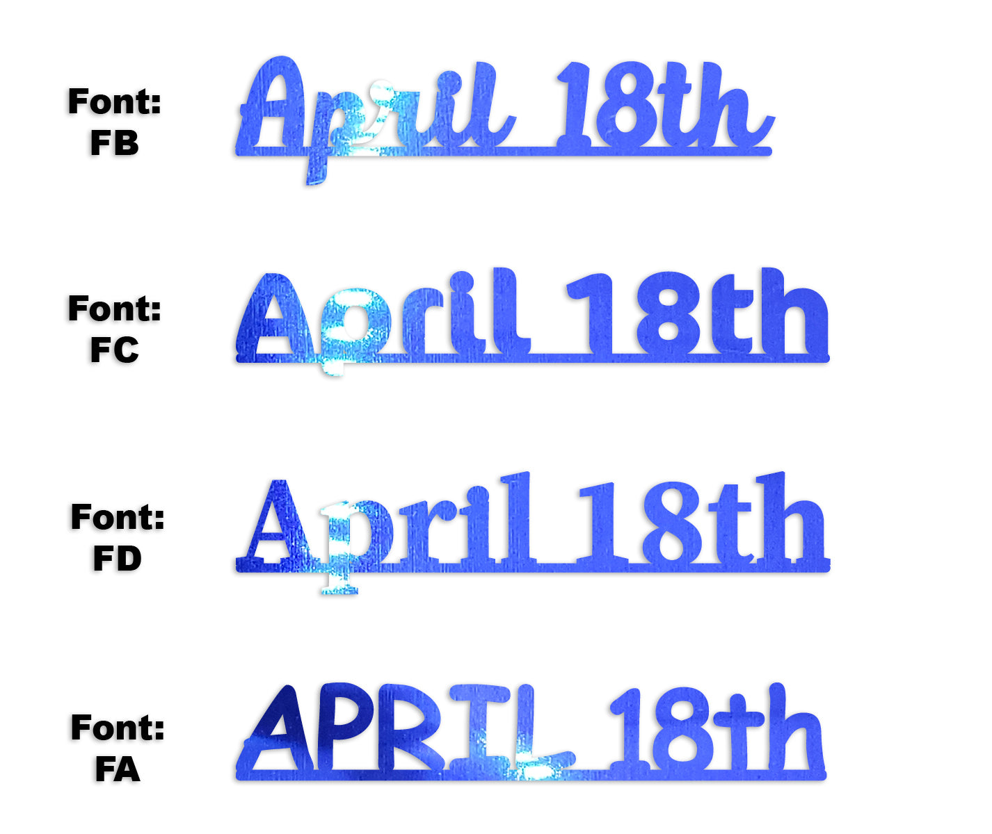 Custom-Fetti Date - APRIL 18th Blue Royal