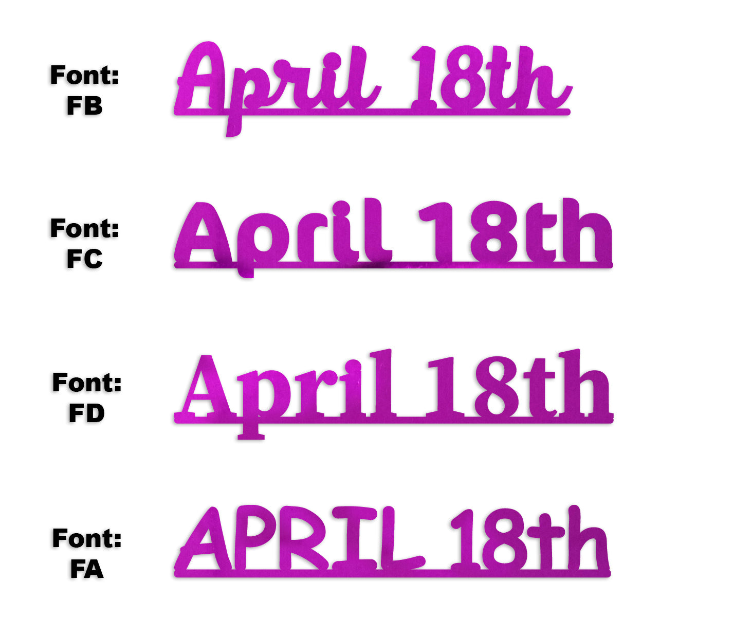 Custom-Fetti Date - APRIL 18th Fuchsia