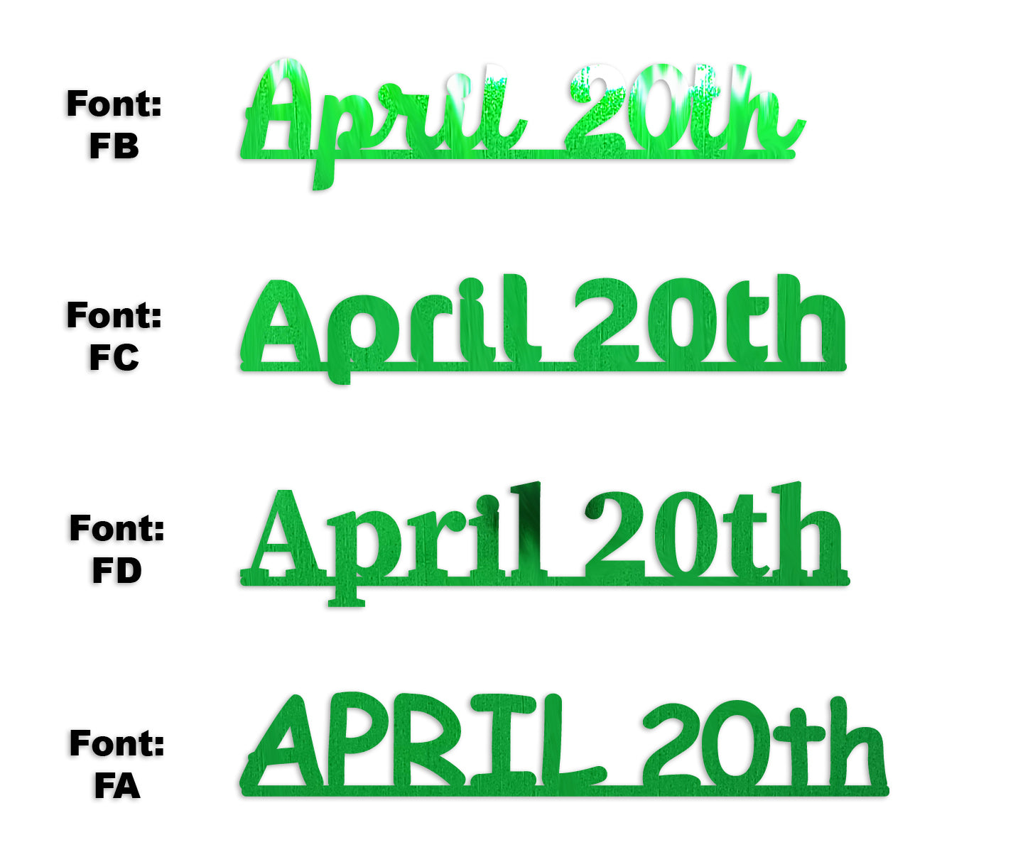 Custom-Fetti Date - APRIL 20th Green