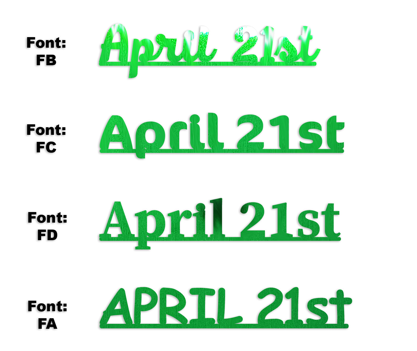 Custom-Fetti Date - APRIL 21st Green