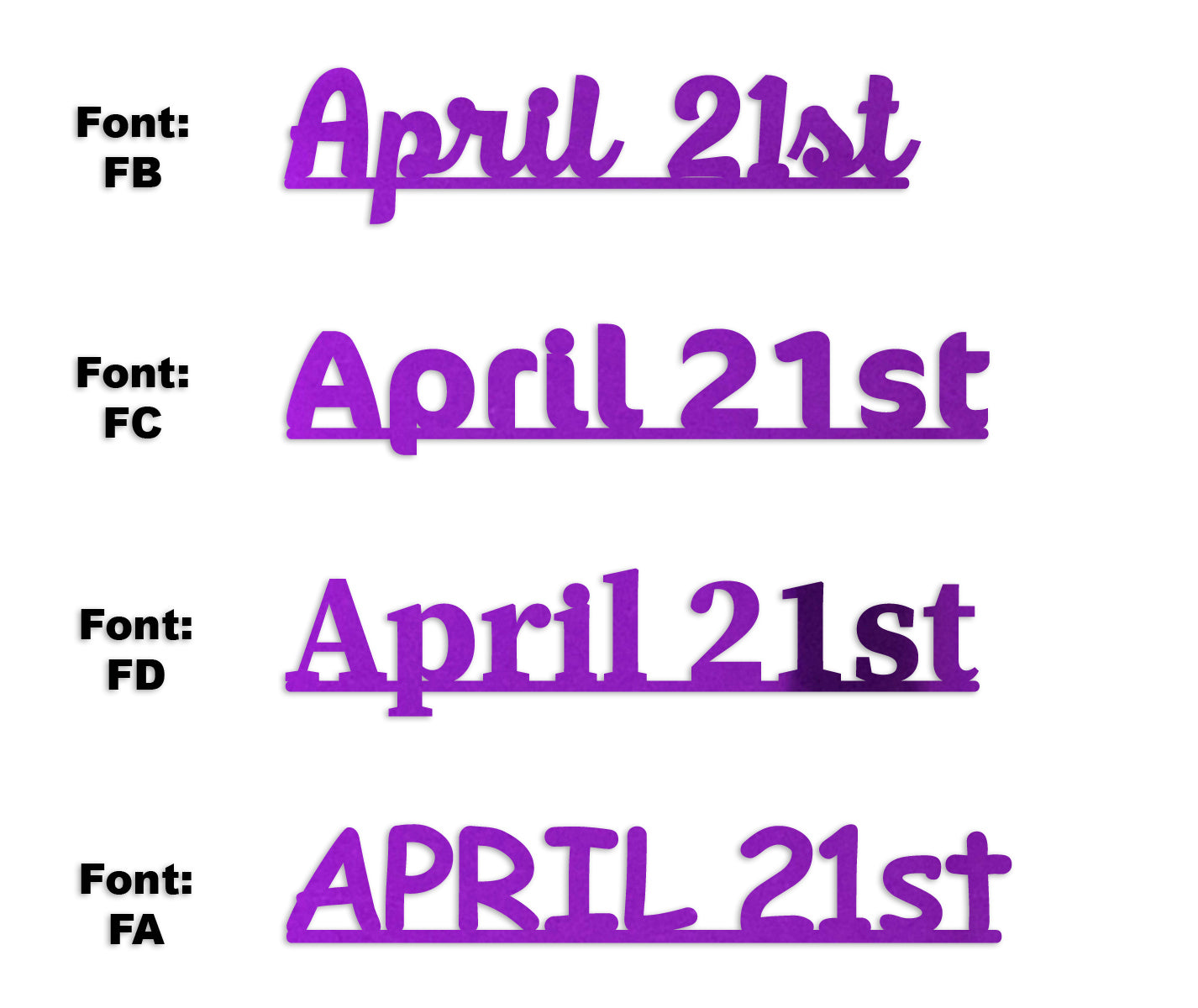 Custom-Fetti Date - APRIL 21st Purple