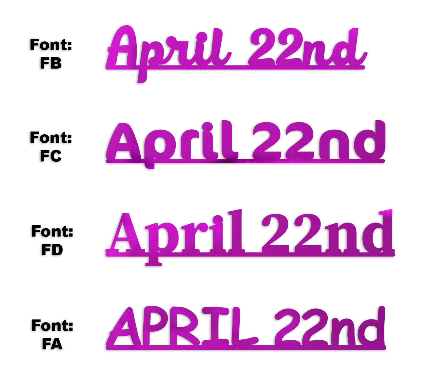 Custom-Fetti Date - APRIL 22nd Fuchsia