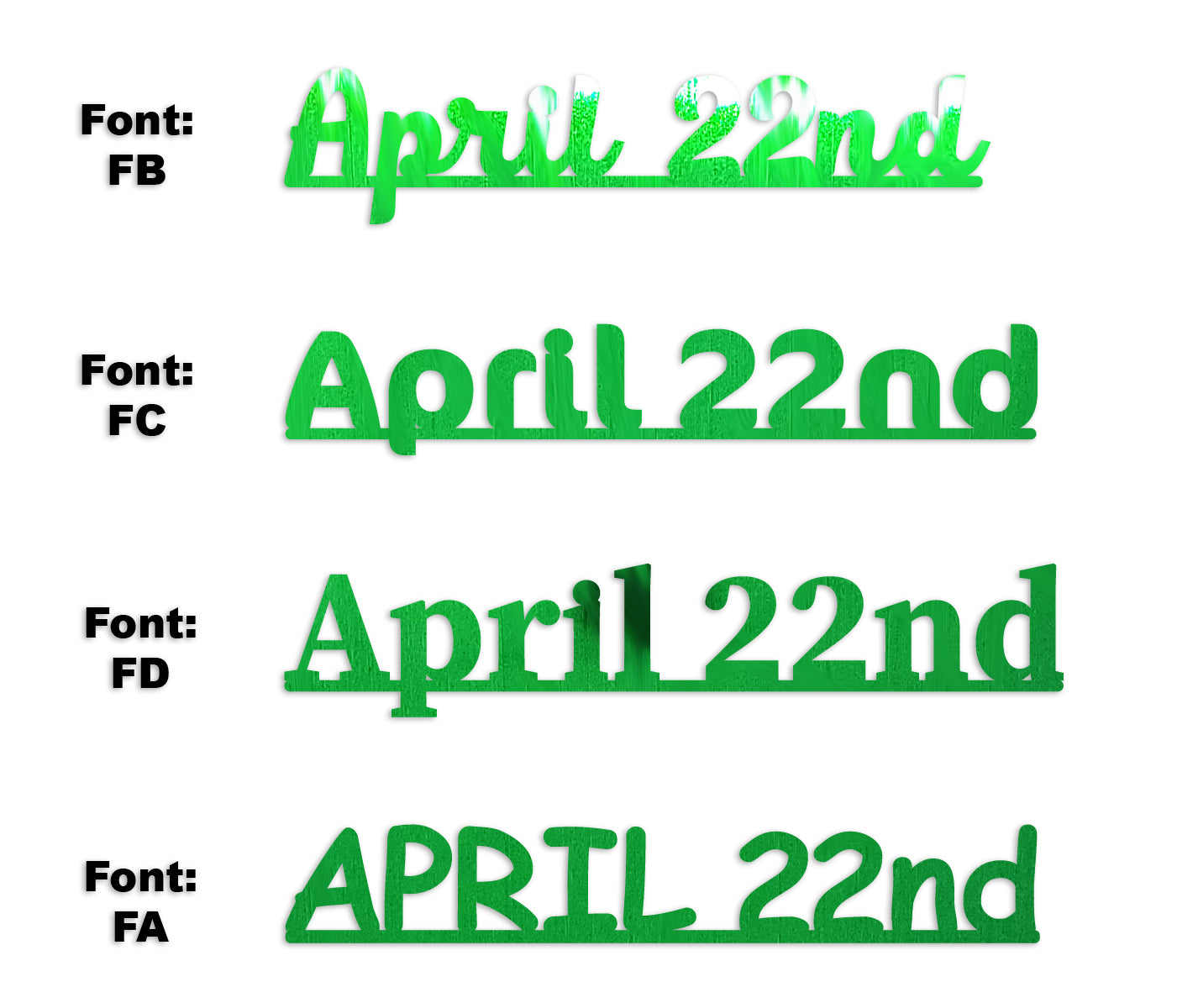 Custom-Fetti Date - APRIL 22nd Green