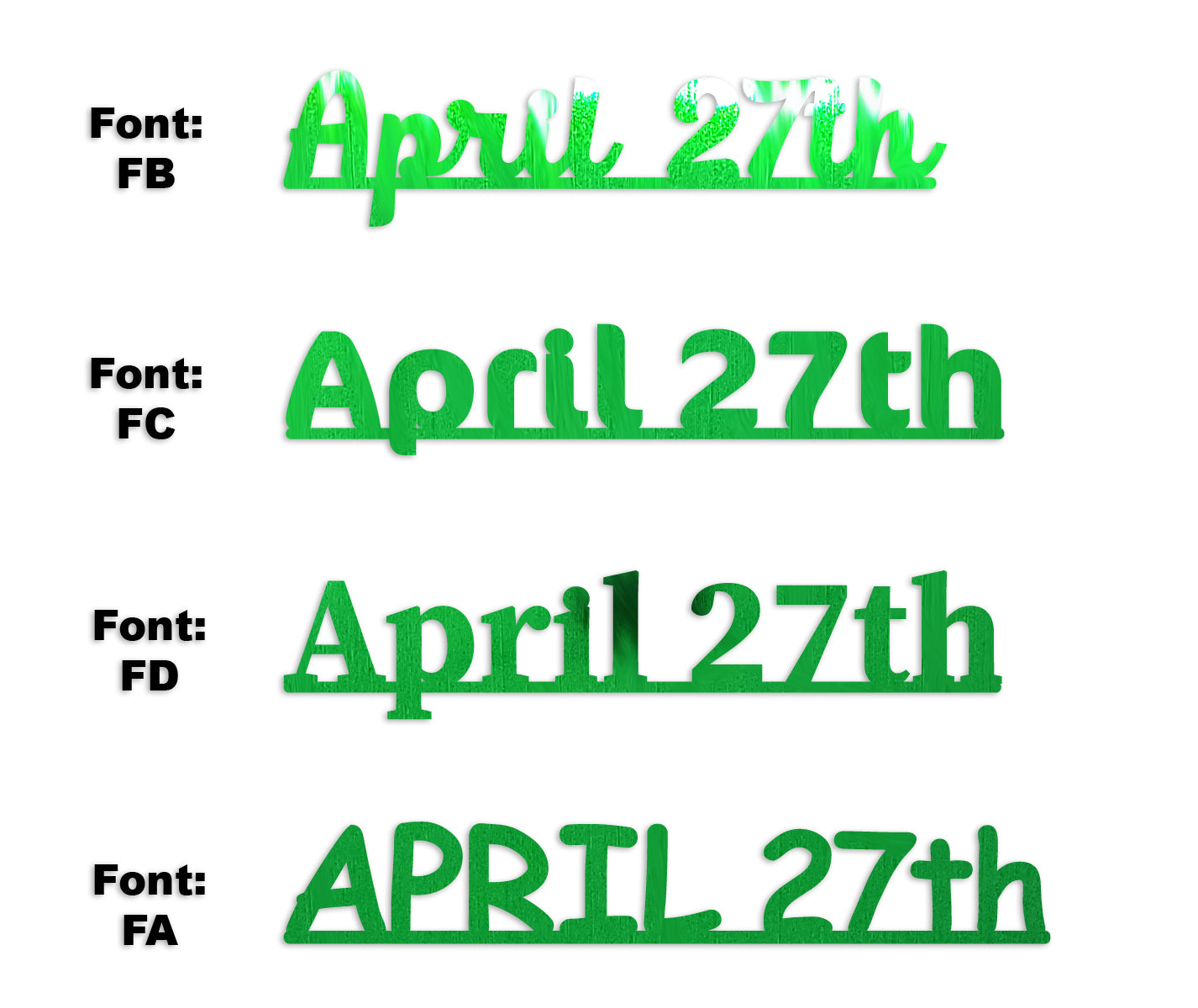 Custom-Fetti Date - APRIL 27th Green