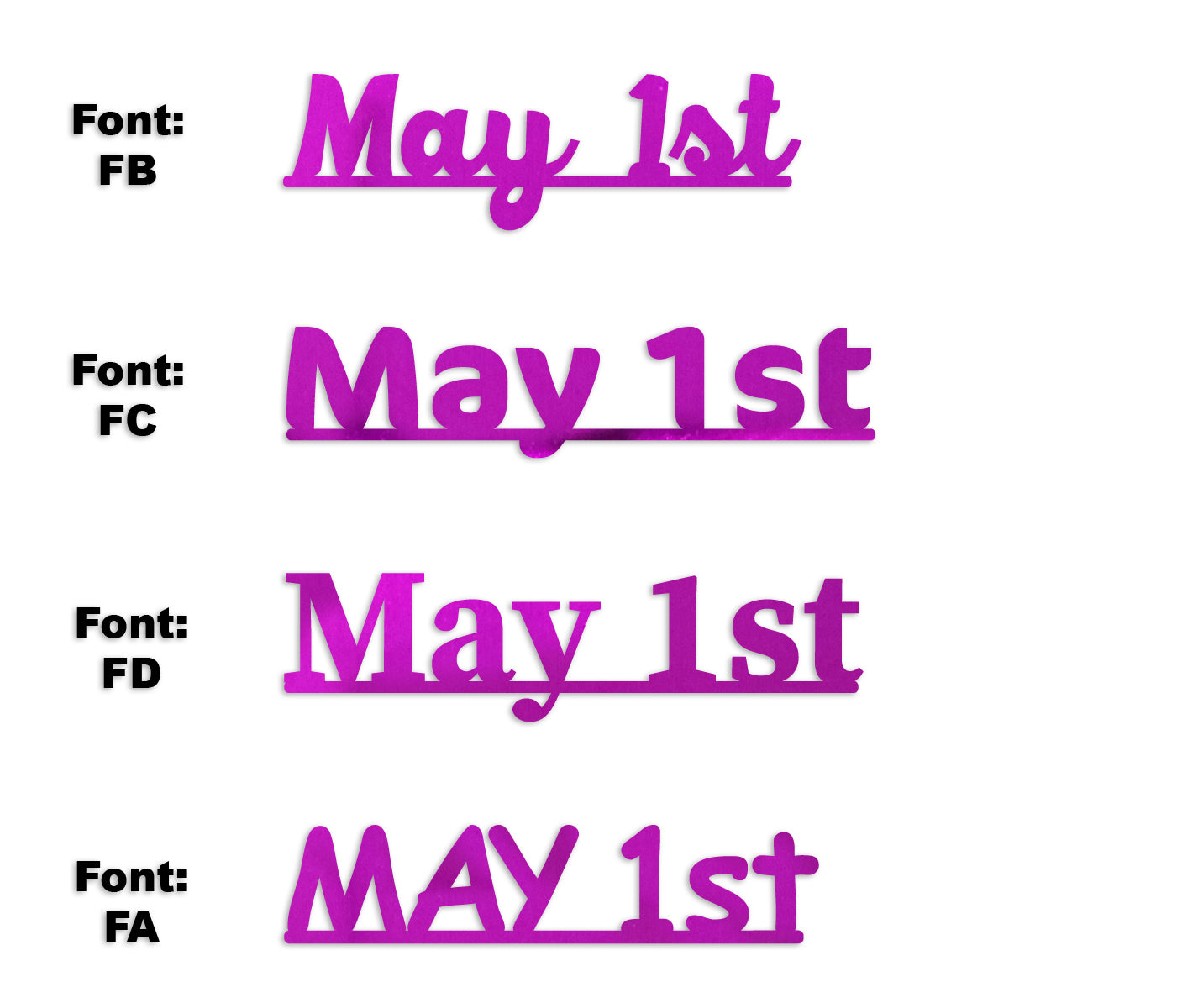 Custom-Fetti Date - MAY 1st Fuchsia