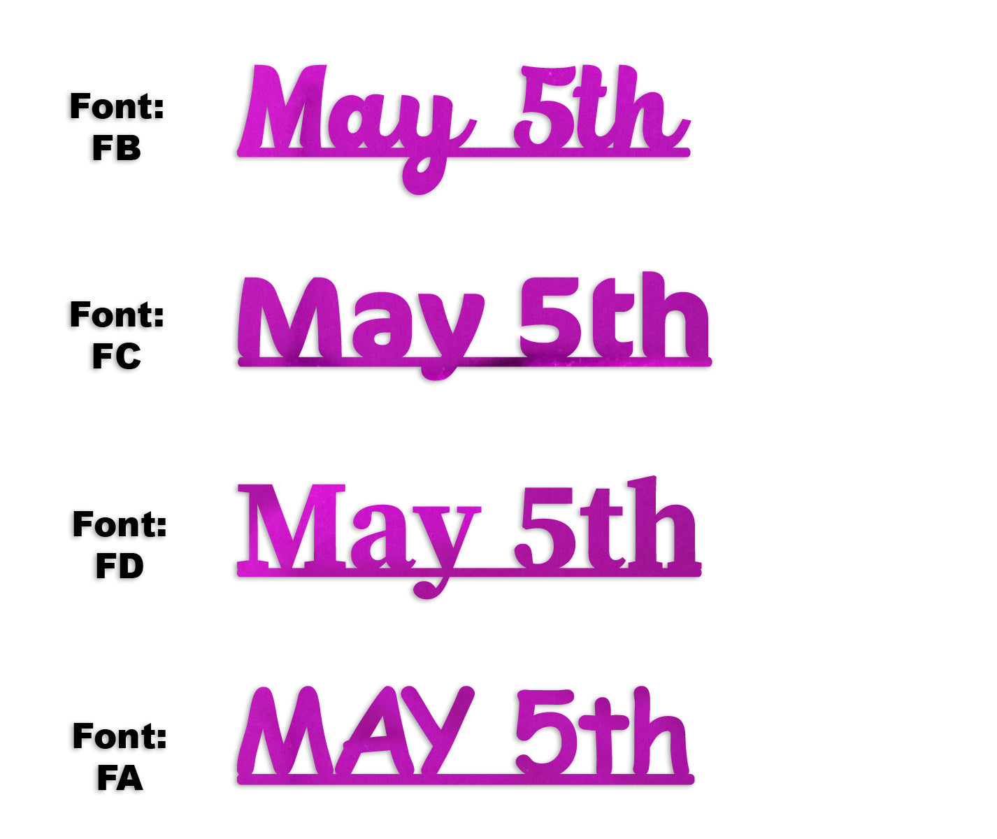 Custom-Fetti Date - MAY 5th Fuchsia