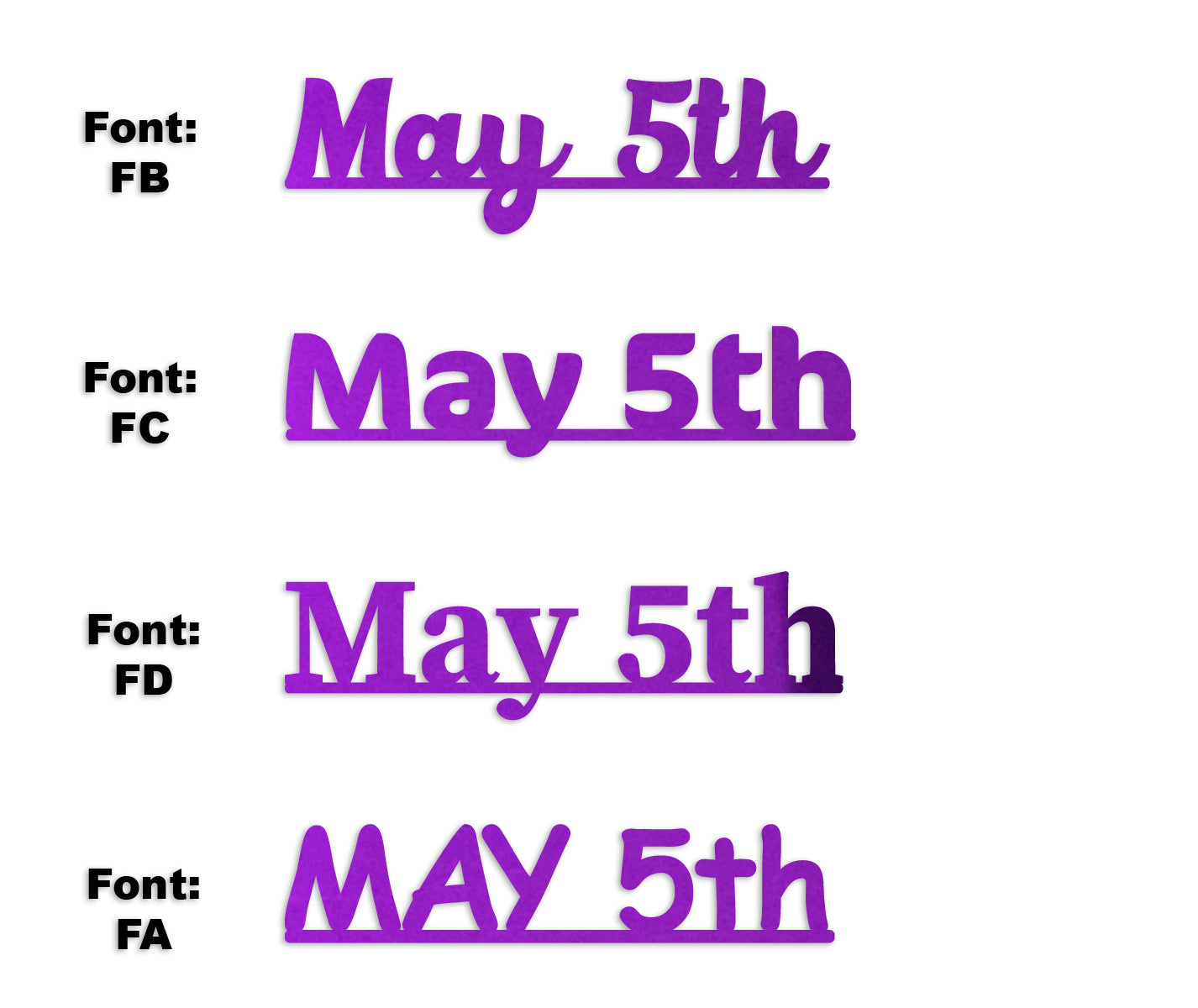 Custom-Fetti Date - MAY 5th Purple