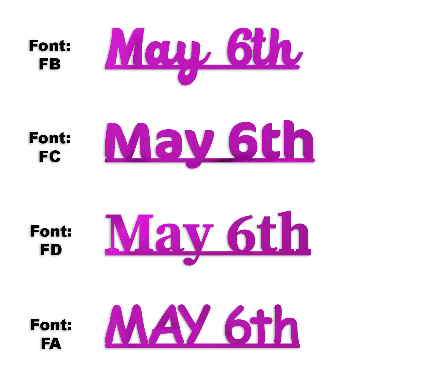 Custom-Fetti Date - MAY 6th Fuchsia