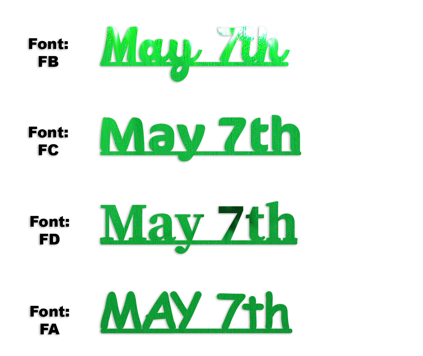 Custom-Fetti Date - MAY 7th Green