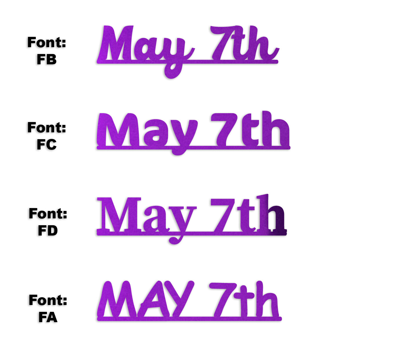 Custom-Fetti Date - MAY 7th Purple