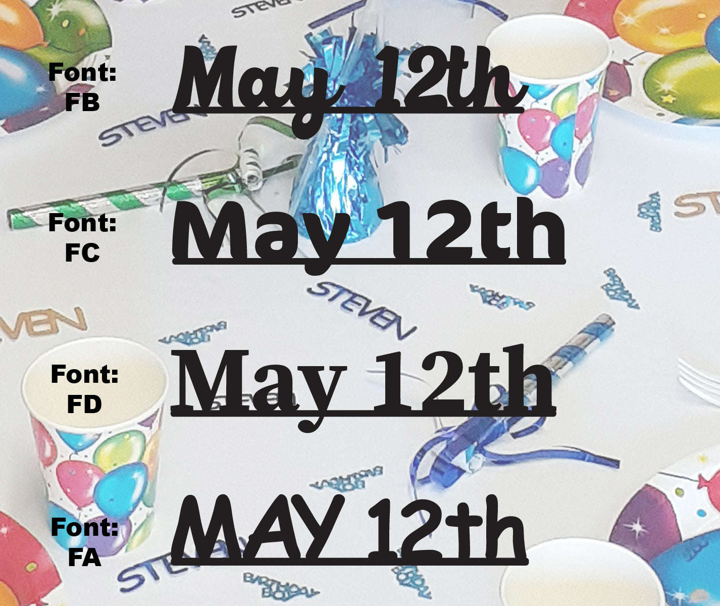 Custom-Fetti Date - MAY 12th Black