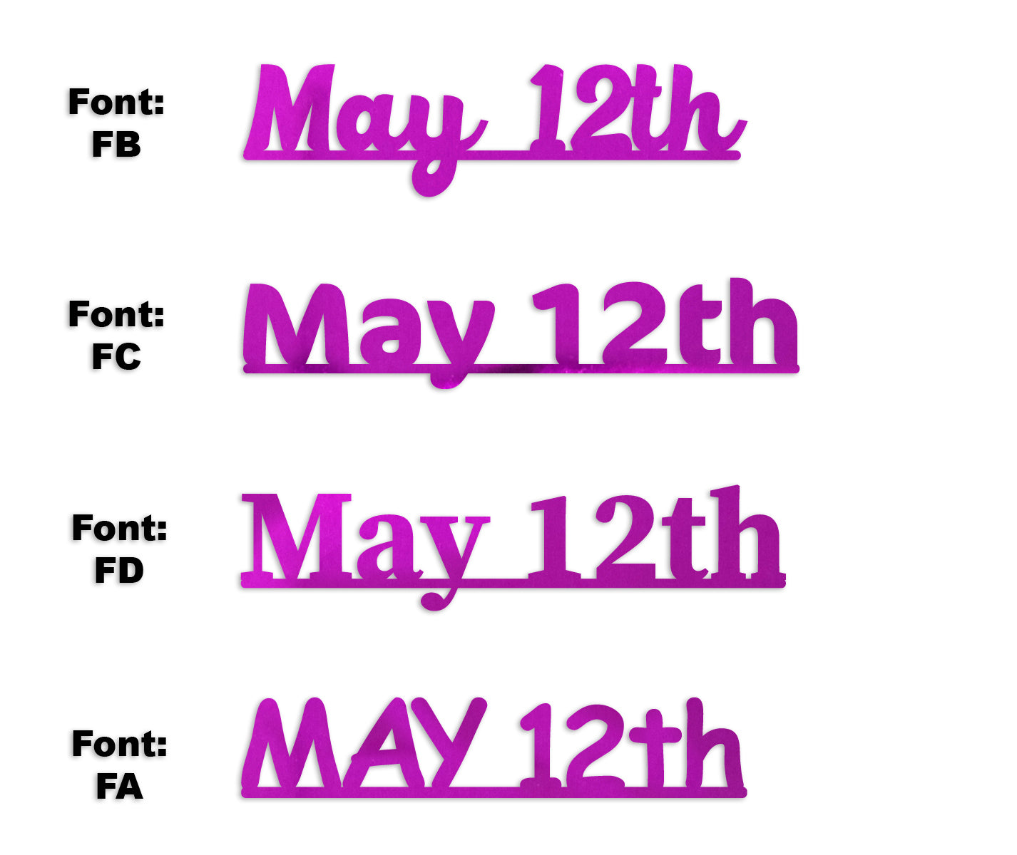 Custom-Fetti Date - MAY 12th Fuchsia