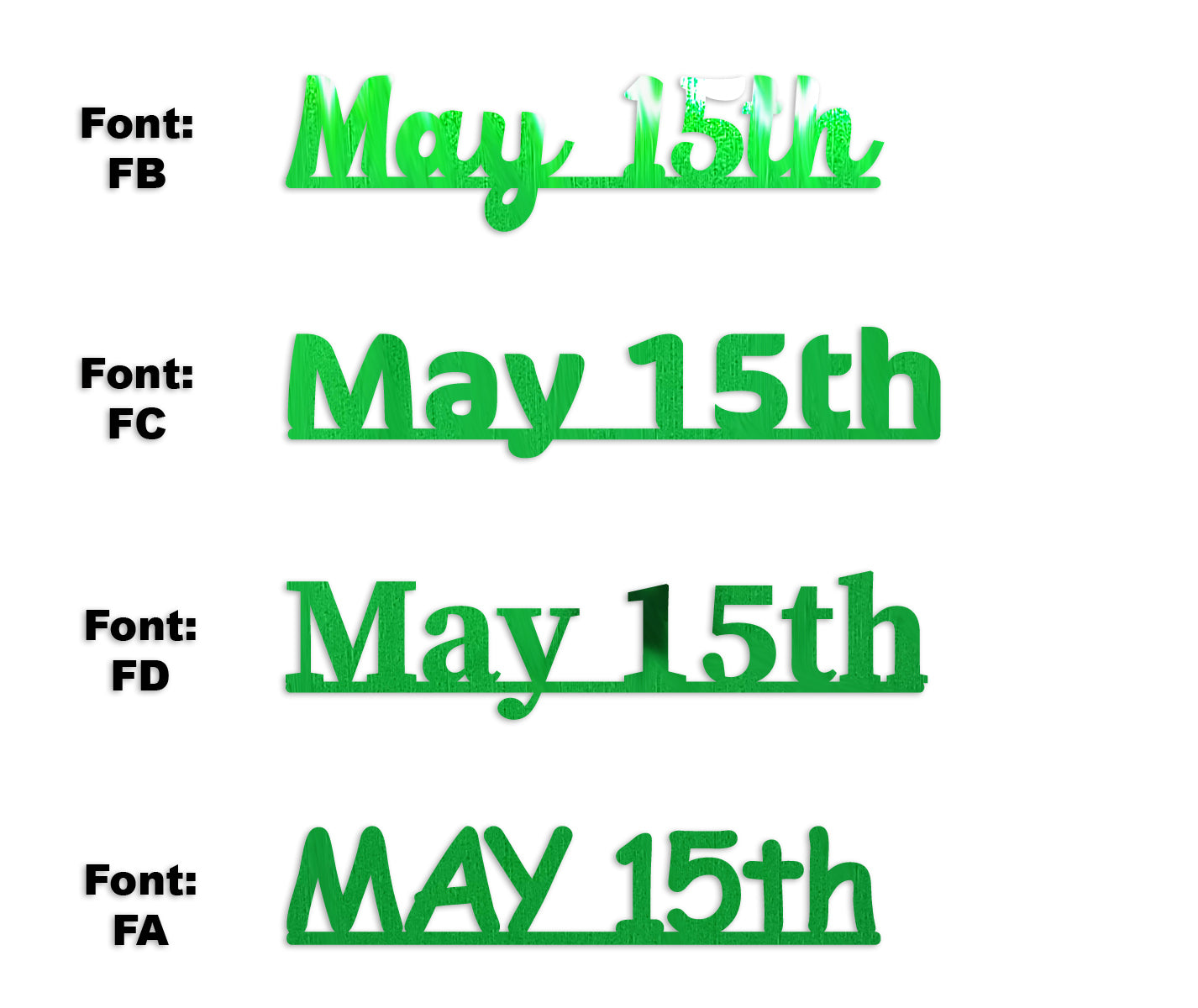 Custom-Fetti Date - MAY 15th Green