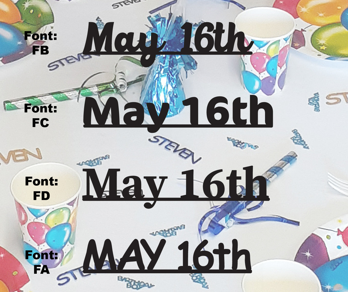 Custom-Fetti Date - MAY 16th Black