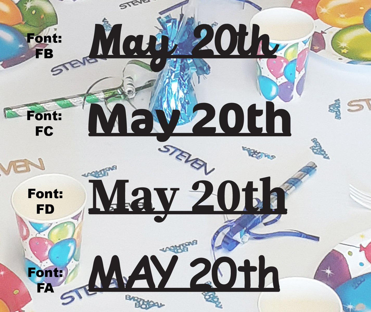 Custom-Fetti Date - MAY 20th Black